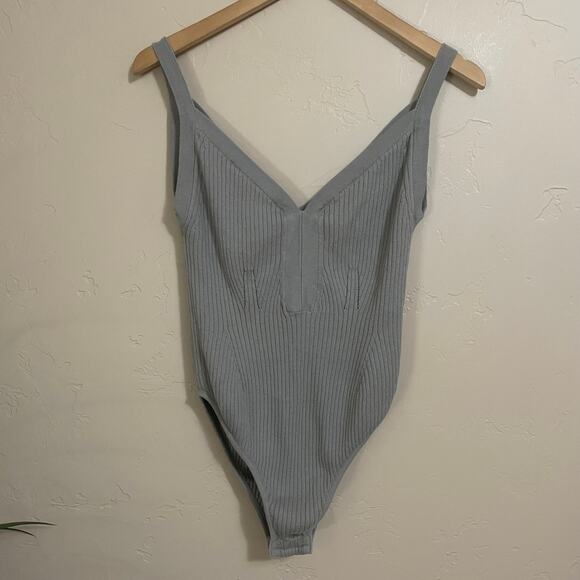 Johanna Ortiz Bodysuit Womens Large Gray Inca Set Knitwear